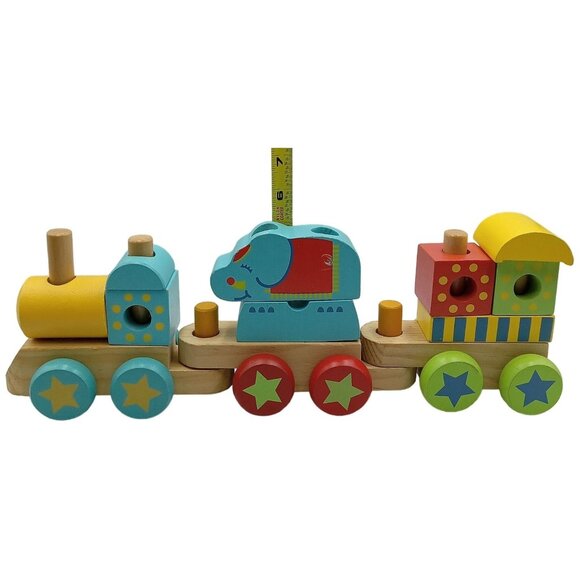 Circo Wooden Train Set With Elephant & Decorative Blocks - Picture 7 of 11